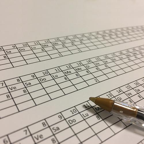 Foglio presenze giornaliera