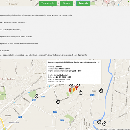 Mappa timbrature dipendenti fouri sede