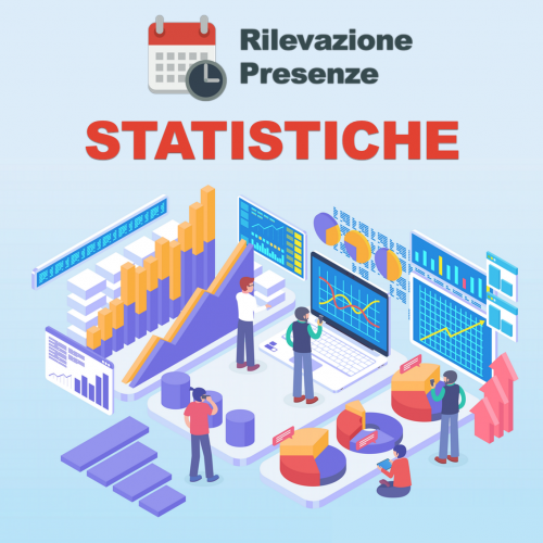 con statitiche di App Rilevazione Presenze visualizza i dati aggregati in grafici, mappe e report
