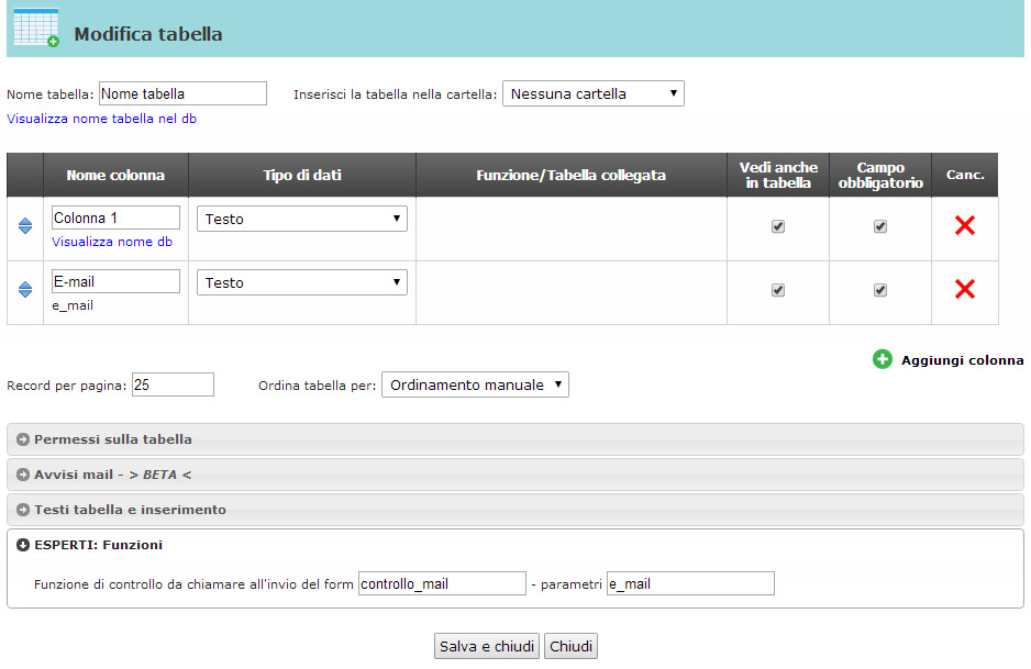 Funzioni di controllo al submit delle form